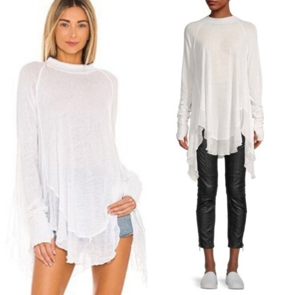 Free People Tops - Free People Starlight White Mock Neck Top XS